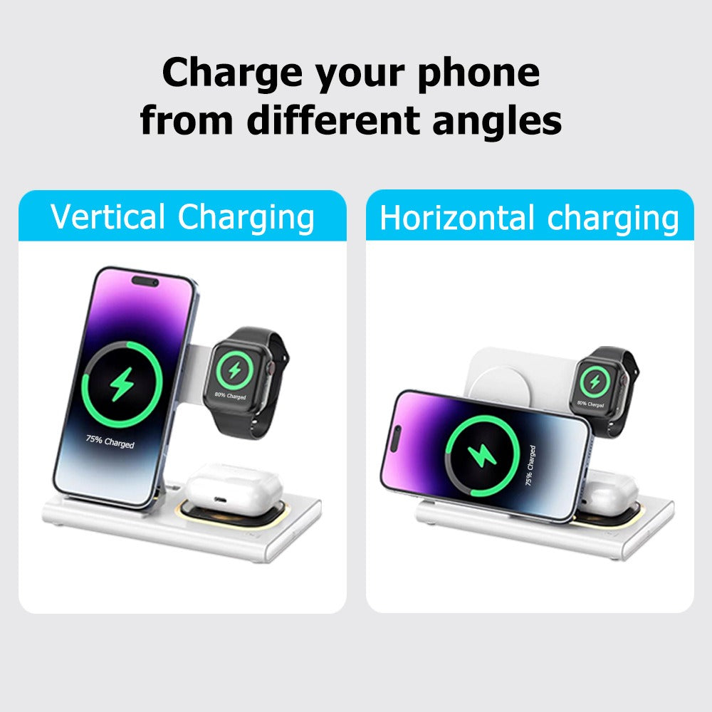 3 in 1 wireless charger supports fast charging and multifunctional wireless charging