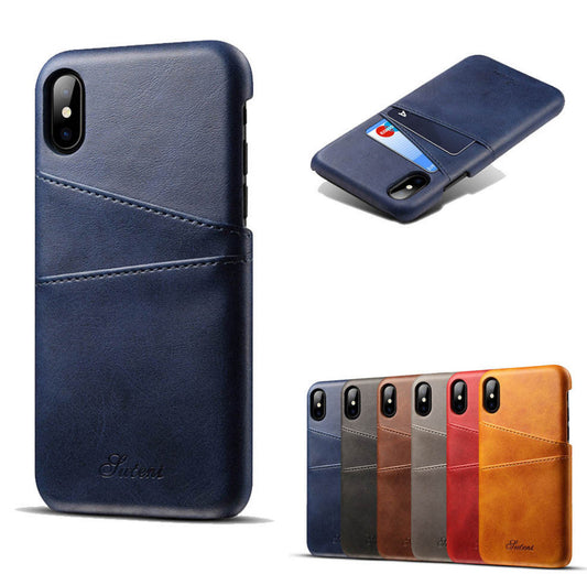 Leather Card Holder Slots (no flip design) for Apple  IPhone & Samsung galaxy
