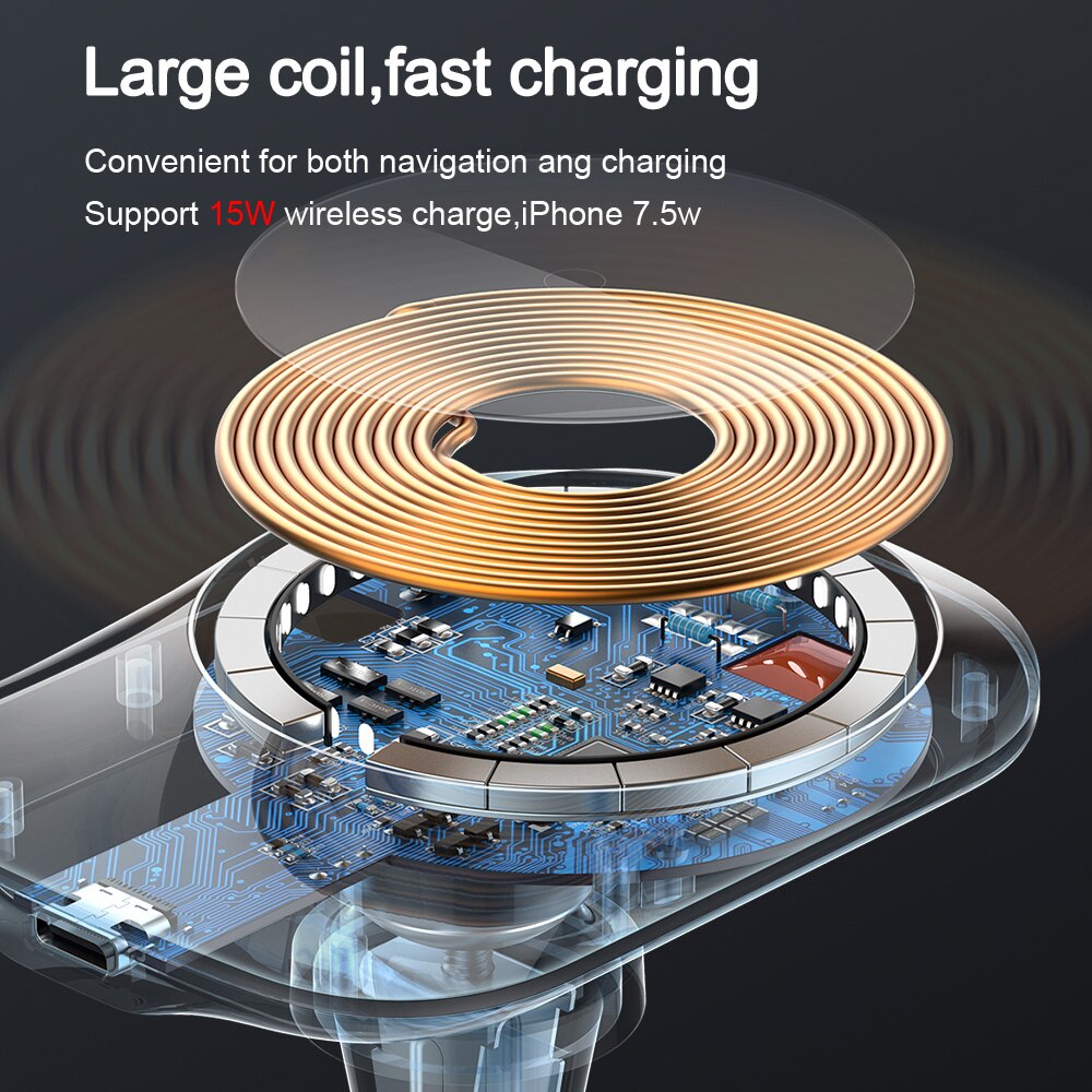 15W  Magnetic Wireless Charger For iphone 12 13 11 Pro Max Wireless Charging Stand Car Phone Holder For Samsung Huawei