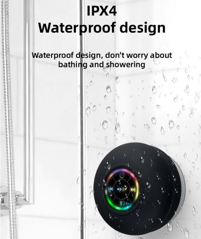 suction cup waterproof Bluetooth speaker LED light emitting
